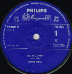 7-tolliline plaat JIMMY DEAN - Big Bad John 322811BF,PB1187 PHILIPS 1961 UK Pop Kasutatud