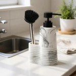 Dish Soap Dispenser Pump Press Container Accessory, Easy to Use, Durability, with Brush Holder