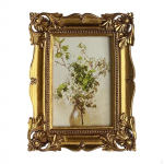 Ornate Picture Frame, Photo Display 6 inch European Centerpiece Gold Embossed Tabletop