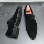 Luksusbr&auml;ndi Disainer must Pruun seemisnahast Monk Strap Kingad Meestele Formaalne Pulmakleit Homecoming Sapatos Tenis Masculino 38