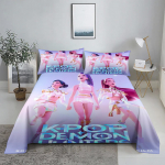 K-Pop D-Deemonik&uuml;tid 3D Digitaalne Lamevoodipesukomplekt Tr&uuml;kitud Magamistoa Voodilina Padjap&uuml;&uuml;r Voodipesukomplekt Kodu Kaunistamiseks 160X230cm(2Pcs)