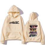 Rock Band Gorillaz Demon Days Eyes Huppar Meeste Naiste manga harajuku hip hop streetwear Pikkade varrukatega vintage Fliisist Dressipluusid XL beige