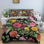 Kaunis lilleline tekikottide komplekt 3D lilleprindiga voodipesukomplekt Luksuslik King Queen Full Voodipesu padjap&uuml;&uuml;ridega Kodu kaunistus 70x133cm 2pcs