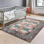 NOAHAS Pestavad vaibad elutuppa Libisemiskindel vintage vaip Kunstvillane lilleline vaip magamistuppa S&ouml;&ouml;gituppa Vaip toa sisustuseks Flannel 40x60cm