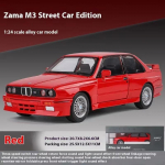LYZRC Uus 1:24 1988 BMW M3 E30 sulamist sportauto mudel survevalu metallist klassikaline automudel K&otilde;rge simulatsiooniga heli ja kerge laste m&auml;nguasjad kingitus punane