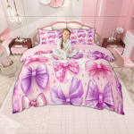 Homewish Armas Vibu S&otilde;lmega Tekikott Komplekt T&uuml;drukutele, Printsessi Stiilis Voodipesu Komplekt, Vibu S&otilde;lmega Tepp Kaanega Komplekt AU S 140x210cm 2pcs&set