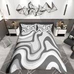 Homewish Moodne Geomeetriline Esteetiline Tekikoti Komplekt, Triibuline Joonega Tekikoti Komplekt, Roosa Valge Voodikomplekt Lastele DE XS 100x135cm 2pcs&set