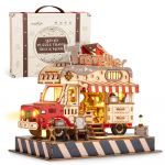 FUNPOLA 3D pusle, Puidust pusle, Ise-tee miniatuurne k&auml;sit&ouml;&ouml;komplekt, Kokkupandav komplekt LED-valgustusega, K&auml;sitsi valmistatud kodukaunistus, &Otilde;petlik m&auml;nguasi lastele ja t&auml;iskasvanutele,