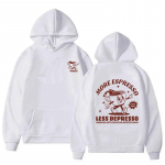 Rohkem Espressot V&auml;hem Depressot Huppar Mood Kohv Naistele/meestele Hupparid Harajuku Esteetiline Unisex Fliisist Pullover Dressipluus Vintage S