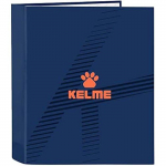 Classeur Folio 4 anneaux - SAFTA - KELME - Bleu marine et orange - Confortable - R&eacute;sistant sinine