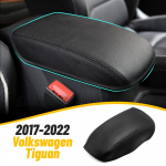 Car Armrest Box Cover Black Leather Center Console Saver Covers Fit for VW Volkswagen Tiguan mk2 2017 - 2022 2017-