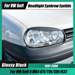 2 tk auto esitulede kulmude silmalaugude katte trimmimine pilkup&uuml;&uuml;dev kleebiste h&auml;&auml;lestamine Volkswagen Golf 4 Mk4 R32 TDI TSI FSI jaoks Glossy Black