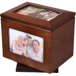 Puidust fotokarp, albumite hoiukarp 5 v&auml;ljat&otilde;mmatava albumiga, sisestatav pildiraami kuubik, 6x4-tollilistele fotodele, mahutab 100 fotot, pulmad, t&auml;htp&auml;evad D