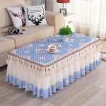 Puuvillane pol&uuml;ester pitsist laudlina ristk&uuml;lik kodu kohvi-tee laud seelik pulmapeo sisekujundus lauakate s&ouml;&ouml;gilaudlina jaoks 70x140x40cm 1pcs heleroheline v&auml;rv