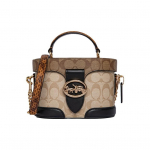 COACH Georgie 20 Klassikaline All-Over Prindiga Kastikujuline Kott Risti-keha &Otilde;lakott L&otilde;uend Nahast Detailidega V&auml;ike K&auml;ekott Naiste Khaki Vintage Prindiga Basic Set (Bag+Dust Bag) &scaron;okolaadi pruuni v&auml;rvi