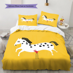 Pipi Pikkusukkade Muster Voodipesu, Tekikomplekt Tekikate Padjap&uuml;&uuml;r Kodu S&uuml;nnip&auml;evakingitus (1 * tekikott + 2 * padjap&uuml;&uuml;ri, ilma s&uuml;damikuta) 135x200cm yellow