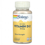 Solaray, Kuivvorm Vitamiin D2, 25 mcg, 60 Taimetoidukapslit