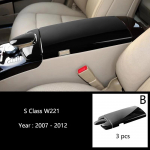For Mercedes Benz S-Class W221 carbon fiber accessories center console sorting armrest box protection decorative cover sticker must