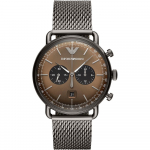 Emporio Armani Aviator Pruun Hall Metall Meeste Kvarts Kronograaf AR11141 pruun