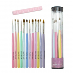 Geelk&uuml;&uuml;nte pintslikomplekt k&uuml;&uuml;nekunstniku ovaalse starterpintslikomplektiga minipintslihoidja komplekti jaoks 12-osaline kork, stuudio, &uuml;lipeened pintslid, harjutamine,