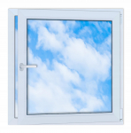 PVC aken Valge 100x100 cm Parempoolne Uus 1000x1000 mm Avatav-Kallutatav 2-kordne klaas