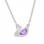 S925 H&otilde;bedane Luige Kaelakee Naistele Mitmev&auml;rviline Kristall Clavicle Kett Mood Ehted 925 silver