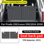 Toyota 2024-2026 Land Cruiser 250 Prado LC250 Lexus 550 GX550 jaoks TPE Istme Seljatoe Kaitsematt Mustusevastased Salongi Lisatarvikud