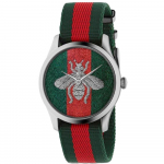 Gucci YA1264148 G-Timeless Mesilane Kangast Rihm Meeste Kell 38mm punane