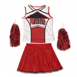 G&uuml;mnaasiumi Glee Klubi T&uuml;druk Cheerleaderi Kost&uuml;&uuml;m Glee Stiilis Cheerleading Varsity Cheerleader Cheerios Kost&uuml;&uuml;m Pidulik Kost&uuml;&uuml;m &Uuml;htne S punane