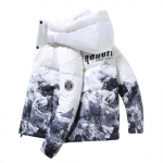 Paarisulejoped Valged Duck Down Gradient Puffer jakid Moodsad t&auml;navar&otilde;ivad Tuulekindlad sooja kapuutsiga parkad Unisex talvemantlid S