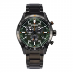 CITIZEN Eco-Drive Seeria 100 Meetrit Veekindel P&auml;ikesej&otilde;ul t&ouml;&ouml;tav Kvartsterasest Rihm 43,5 mm Meeste K&auml;ekell Roheline T&auml;histus AT2527-80X roheline