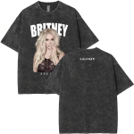 Pestud Vintage Britney Spears Oops I Did It Again Graafilised T-s&auml;rgid Mehed Naised Vabaaja &Uuml;lem&otilde;&otilde;dulised L&uuml;hikeste Varrukatega T-s&auml;rgid Streetwear S gray