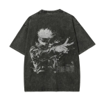 Satoru Gojo domeenilaienduse T-s&auml;rk Jujutsu Kaisen Piiramatu T&uuml;hjus T-s&auml;rk Vintage pestud &Uuml;lem&otilde;&otilde;duline Retro Anime Meeste t&auml;navamood Top M black