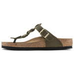 Birkenstock Gizeh Punutud &Otilde;litatud Nahast Kitsa Liistuga Sandaalid 'Oliiviroheline' Naiste 1024069 37