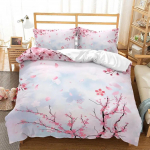 Kevadlilled Kuningas Kuninganna Tekikott Roosa Sakura Voodipesukomplekt T&uuml;drukute Kirsi&otilde;ied Tekikate Lilleline Pol&uuml;ester Tekikott 135x200cm