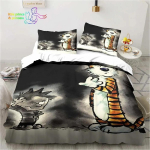 Multikas Calvin Hobbes 3D Prindiga Voodipesukomplekt &Uuml;he Twin T&auml;is Queen King Suuruses Voodikomplekt T&auml;iskasvanu Laste Magamistoa Voodipesu Kingitus 135x200cm
