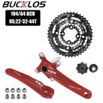 BUCKLOS 3*9S 3*10S MTB v&auml;ntv&otilde;ll 104/64 BCD maastikuratta v&auml;ntv&otilde;ll 170mm jalgratta integreeritud v&auml;ntvars 27S 30S Rattaketas black