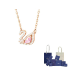 Swarovski kunstkristallkivist, tsirkoonist kaelakeed naistele, roosakulla tooni plaaditud F (One Size Fits All)-Brand Gift Bag roosa kuldne v&auml;rv