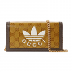 Gucci x adidas originals &uuml;hismudel keti &otilde;larihm logoga l&otilde;uend k&auml;es kantav crossbody &otilde;lakott naiste kollane pruun pruun