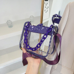Yogodlns PVC l&auml;bipaistev &otilde;lakott Rhinestone paks kett naistele v&auml;ike rahakott ja k&auml;ekotid moe tarretis suvine rannakott 19x10x16cm &scaron;ampanjav&auml;rvi