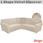 Sametine 3-osaline L-kujuline diivanikate Sektsiooniline diivan Nurgadiivani kate Palus Veniv 5-kohaline Nurgadiivani kate Diivanikaitse 5 Seater Sofa Cover white