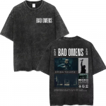 Vintage pestud Bad Omens Tour 2026 Merch T-s&auml;rk K&otilde;rge kvaliteediga Moodne &uuml;lem&otilde;&otilde;duline T-s&auml;rk Meeste Naiste Vabaaja L&uuml;hikeste varrukatega T-s&auml;rgid S mitmev&auml;rviline
