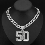 Moodne valge-h&otilde;bedane s&auml;delev hip-hop kohandatava t&auml;hega Iced Out moissaniidi ripats kuubikujulise l&uuml;liketiga kaelakee ehted meestele pedant with chain&28inches(71.12cm) h&otilde;be