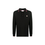 Moncler S&uuml;gis/Talv 21 Logo aplikatsiooniga &uuml;hev&auml;rviline pikkade varrukatega polos&auml;rk Meeste pealisr&otilde;ivad Must F20918B7010084556999 S
