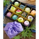 Erakordne maitse. Sanini suvine kingitus Traditsioonilised Jaapani maiustused Hooajalised kaksteist valikut Mitmesugused suup&auml;raste suurusega Namagashi (Furoshiki kott) Piiratud