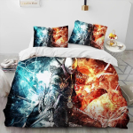 D-Devil May Cry DMC M&auml;ngija Tekikott Voodipesukomplekt, Tekikoti Voodikomplekt Tekikate Padjap&uuml;&uuml;r, Kuninga Suuruses Kuninganna Suuruses Voodikomplekt Lastele 135x200cm gray