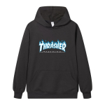 W02-2 Unisex Thrasher Leegitr&uuml;kiga Huppar Meeste Vabaaja L&otilde;tv Pikkade Varrukatega Kapuutsiga Dressipluus Streetwear Pullover S must