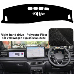 Flanellist auto armatuurlaua kate VW Tiguan 2024-2027 jaoks Armatuurlaua matt Paneelipadi Vaip Armatuurlauamatt UV-vastased matid Auto siseaksessuaarid RHD With HUB / Carpet gray