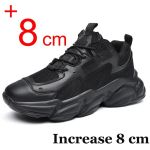 Meeste tossud peidetud kontsaga liftikud Suurus 45 46 Pikkust lisavad kingad meestele Moodsad Hingavad 8cm 6cm Spordijalatsid K&otilde;rgemaks 40 black
