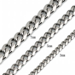 5/7MM 20 /22 24 meeste ehted roostevabast terasest Kuuba &auml;&auml;rekiviga ketiga kaelakee 5MM 20Inch